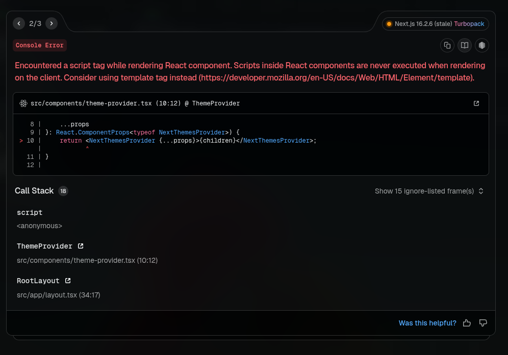 NextThemeProvider's Error